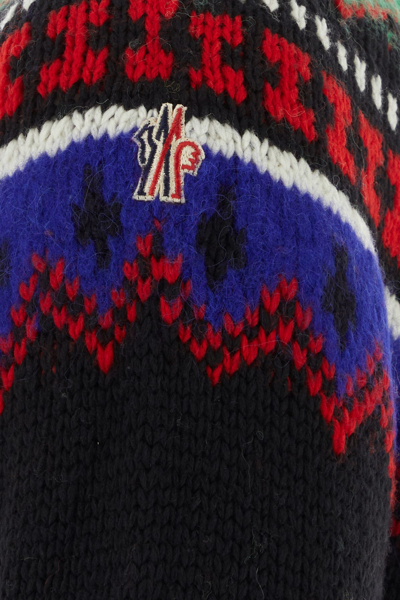 Moncler Grenoble Embroidered Wool Blend Tricot Sweater
