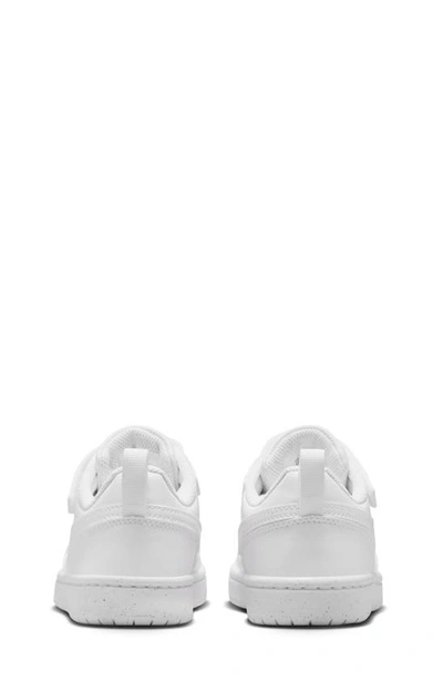 Shop Nike Kids' Court Borough Low Recraft Sneaker In White/ White/ White