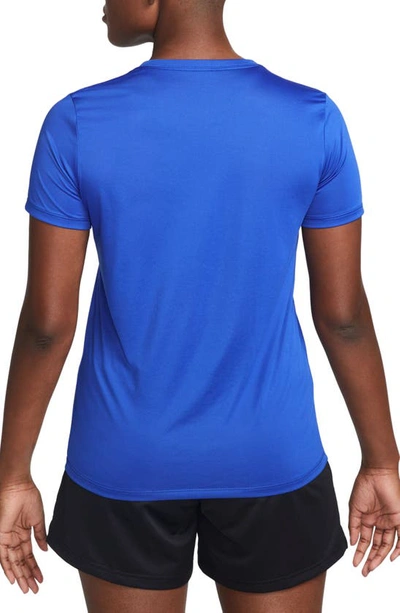 Shop Nike Dri-fit Crewneck T-shirt In 480game Royal/ White