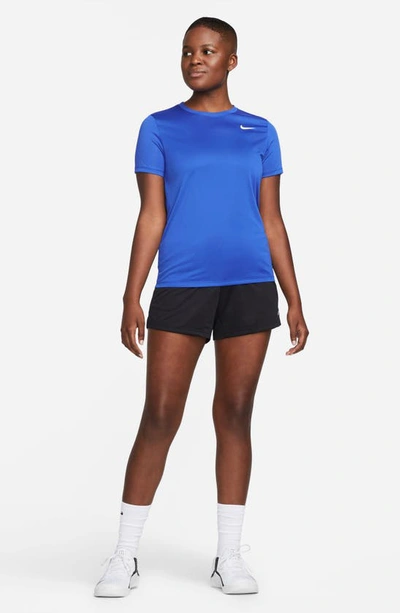 Shop Nike Dri-fit Crewneck T-shirt In 480game Royal/ White