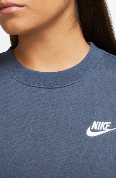 Shop Nike Sportswear Club Fleece Crewneck Sweatshirt In Diffused Blue/ White