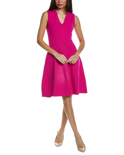 Shop Carolina Herrera Pointelle Jacquard Sweaterdress In Pink