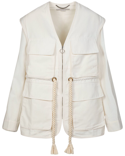 Shop Stella Mccartney Ania Belted Utility Linen-blend Jacket