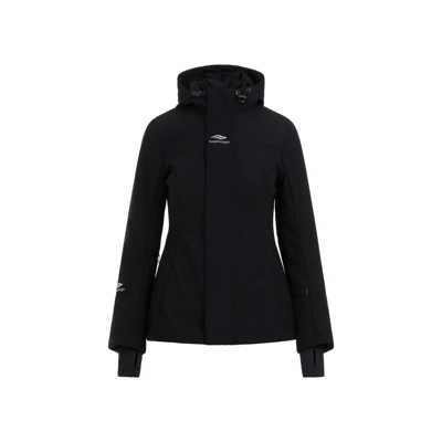 Shop Balenciaga Ski Hourglass Parka Coat In Black