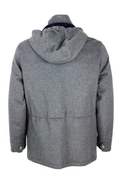 Brunello Cucinelli Cashmere Puffer Jacket In Grey