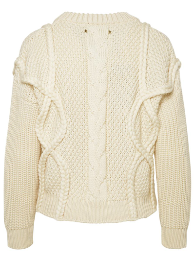 Shop Golden Goose Ivory Virgin Wool Sweater In Avorio