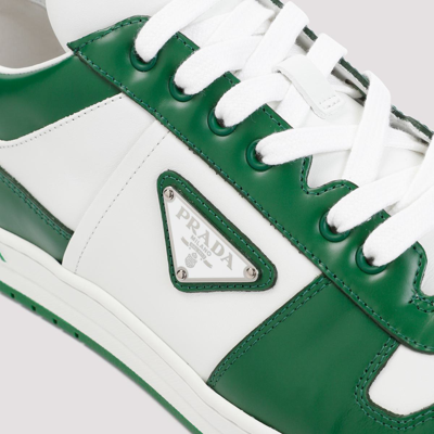 Shop Prada Downtown Lace-up Sneakers Shoes In White