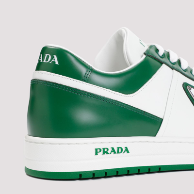 Shop Prada Downtown Lace-up Sneakers Shoes In White