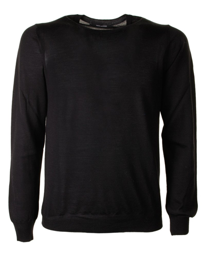 Shop Tagliatore Crewneck Knitted Sweater In Black