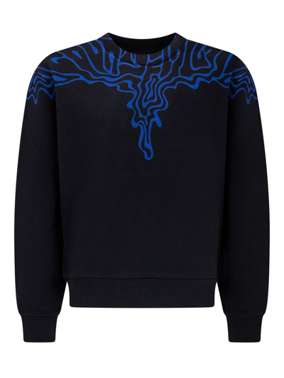 Shop Marcelo Burlon County Of Milan Kids Fluid Wings Crewneck Sweatshirt In Black