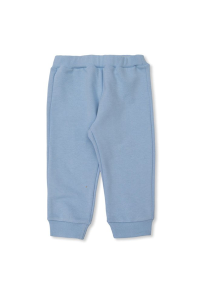 Shop Fendi Kids Logo Patch Track Pants In Blue
