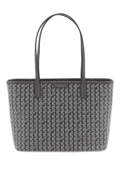 Shop Tory Burch Small Basketweave Tote Bag In Zinc (grey)