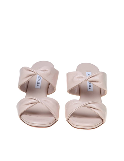 Shop Aquazzura Soft Leather Sandal In Nude