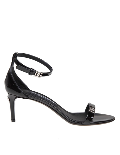Shop Dolce & Gabbana Patent Leather Sandal In Black