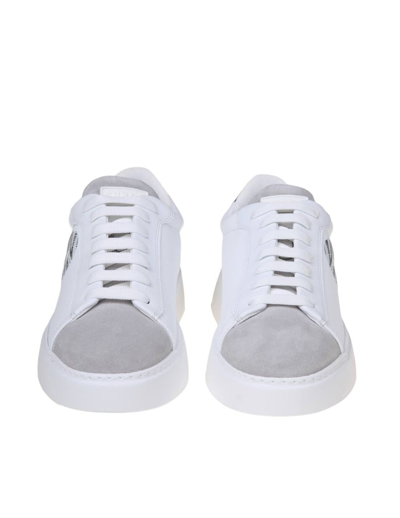 Shop Furla Sneakers In Synthetic Leather And Suede In White/talco