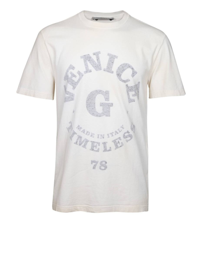Shop Golden Goose Cotton Jersey T-shirt In White/black