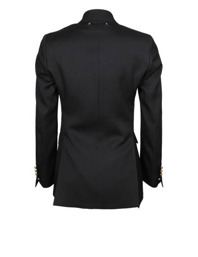 Shop Golden Goose Double-breasted Blazer Jacket In Black