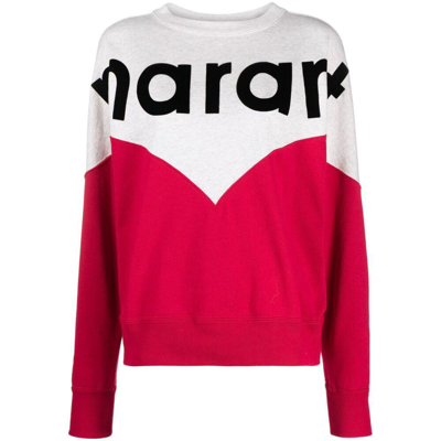 Shop Isabel Marant Étoile Sweatshirts In Red/neutrals