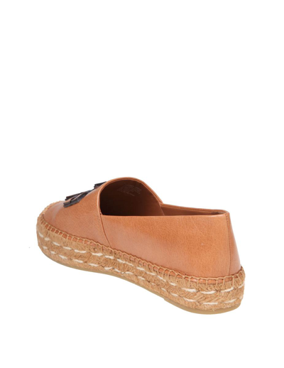 Shop Tory Burch Leather Espadrilles In Tan