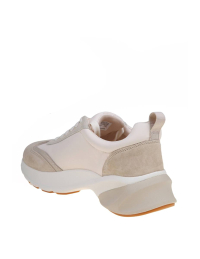 Shop Tory Burch Sneakers In Nylon, Leather And Suede In Pearl