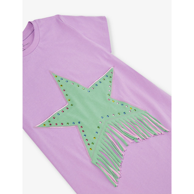 Stella Mccartney Kids Teen Girls Purple Cotton Star Dress In Purple