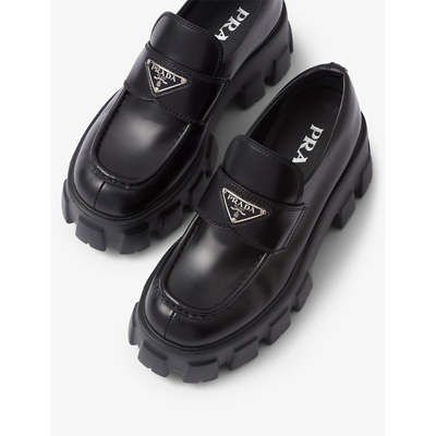 Prada Monolith Loafers In Black