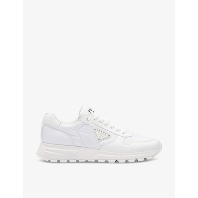 Prada Low-top Re-nylon And Leather Sneakers In White
