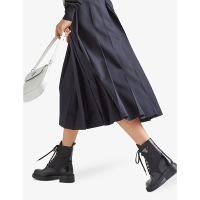 Prada Re-nylon Pouch Detail High-top Sneakers In Black
