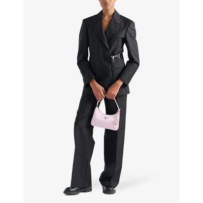 Shop Prada Re-nylon Recycled-nylon Shoulder Bag In Pink