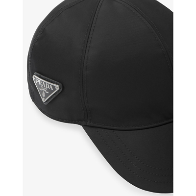 Shop Prada Womens Black Logo-plaque Recycled-nylon Baseball Cap