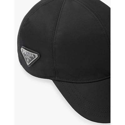 Prada Womens Black Brand-plaque Six-panel Recycled-polyamide Baseball Cap In Black