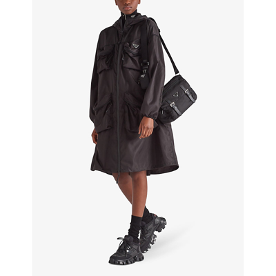 Shop Prada Womens Black Re-nylon Recycled-nylon Shoulder Bag