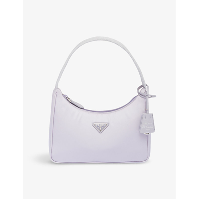 Shop Prada Womens Purple Re-nylon Recycled-nylon Shoulder Bag