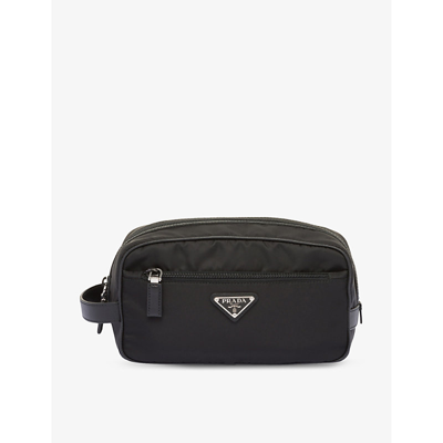 Shop Prada Re-nylon And Saffiano Leather And Recycled-polyamide Travel Bag In Black