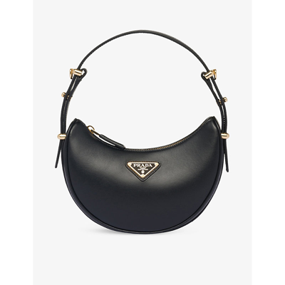 Shop Prada Womens Black Arqué Mini Leather Shoulder Bag 1 Size