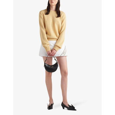 Shop Prada Womens Black Arqué Mini Leather Shoulder Bag 1 Size