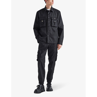 Prada Pockets-detail Re-nylon Shirt In Black