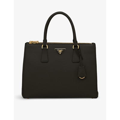 Shop Prada Galleria Large Saffiano-leather Tote Bag In Black