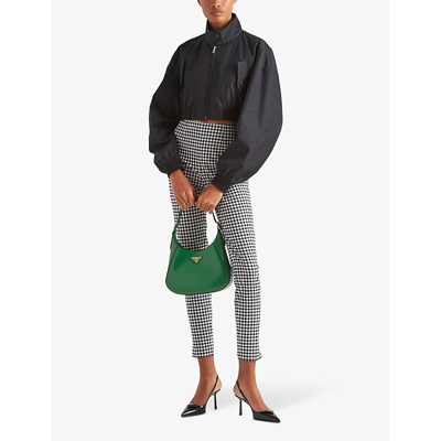 Shop Prada Cleo Leather Shoulder Bag In Green