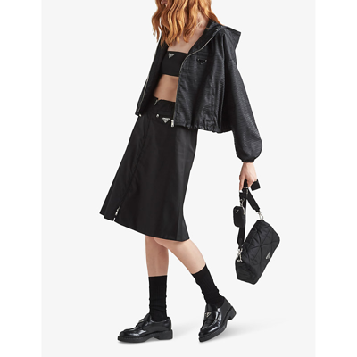 Shop Prada Womens Black Padded Re-nylon Shoulder Bag