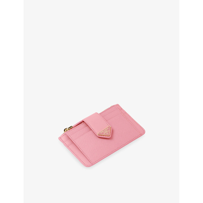 Shop Prada Pink Logo-plaque Card Holder