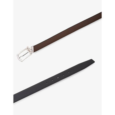 Prada Mens Black Reversible Saffiano Leather Belt In Black