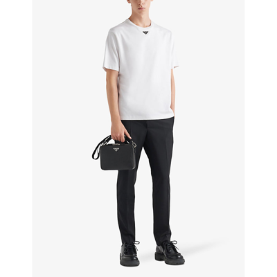 Prada Oversized White Cotton Logo T-shirt In White