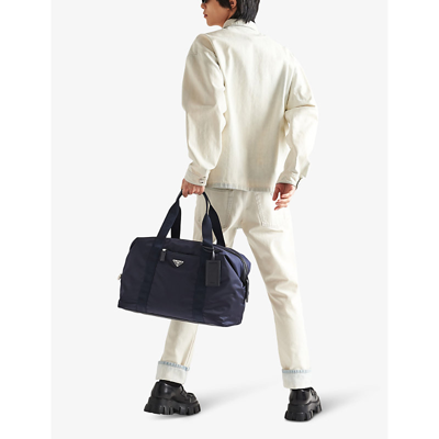 Prada Blue Re-nylon Recycled-nylon Duffle Bag In Blue