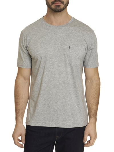 Shop Robert Graham Myles T-shirt In Heather Light Grey