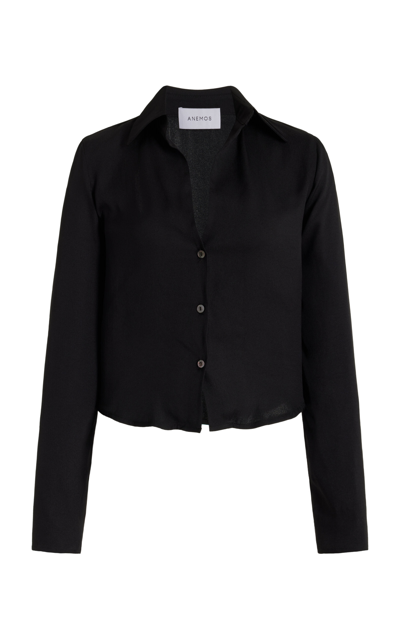 Shop Anemos Matte-crepe Shirt In Black