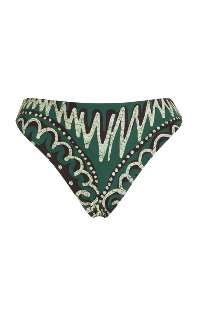 Shop Sea Carlough Printed Bikini Bottom In Green