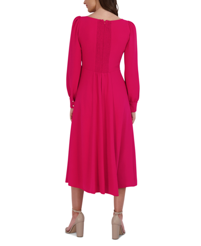 Shop Julia Jordan Women's Long-sleeve Midi Dress In Pink