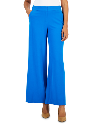 Shop Tahari Asl Wide-leg Pants In French Blue