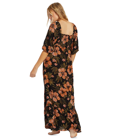 Shop Billabong Juniors' Full Bloom Maxi Dress In Black Sands